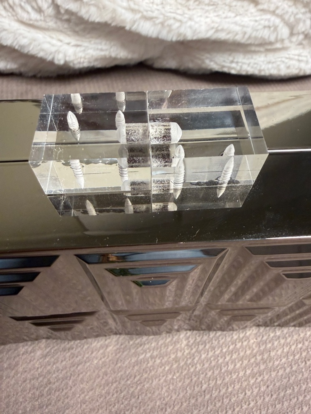 Christian Siriano Metallic Geometric Box Clutch in Silver - Picture 9 of 9